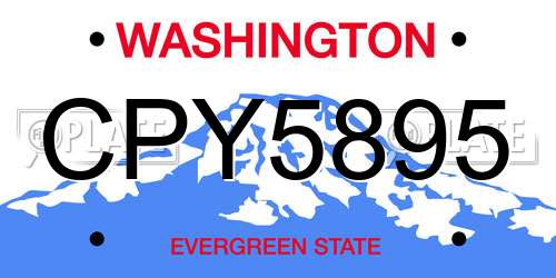 CPY5895 Washington License Plate