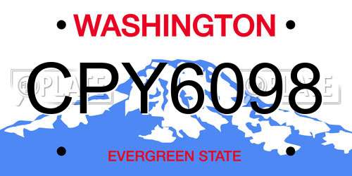 CPY6098 Washington License Plate