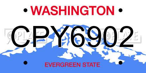 CPY6902 Washington License Plate