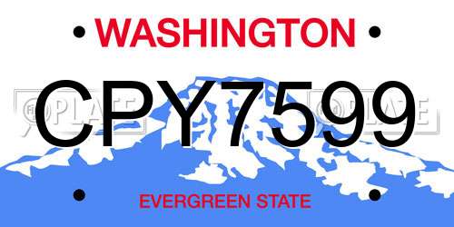 CPY7599 Washington License Plate