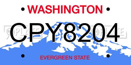 CPY8204 Washington License Plate