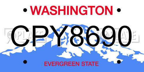 CPY8690 Washington License Plate