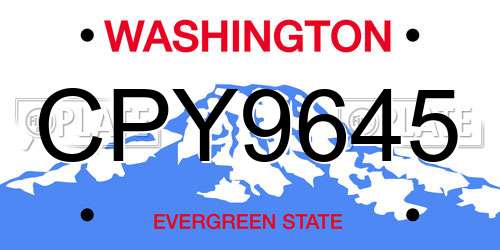 CPY9645 Washington License Plate
