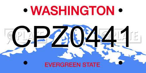 CPZ0441 Washington License Plate