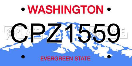 CPZ1559 Washington License Plate