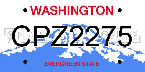 CPZ2275 Washington License Plate