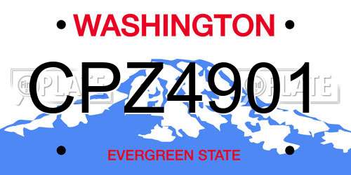 CPZ4901 Washington License Plate