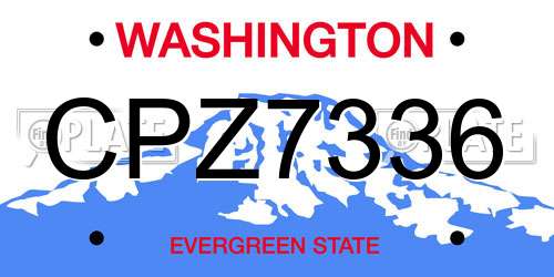CPZ7336 Washington License Plate