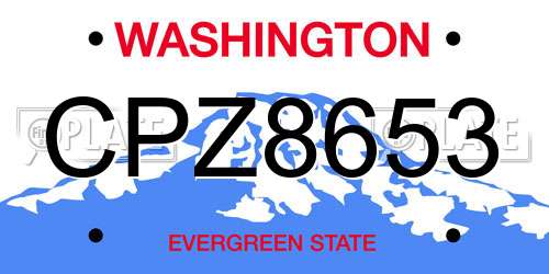 CPZ8653 Washington License Plate