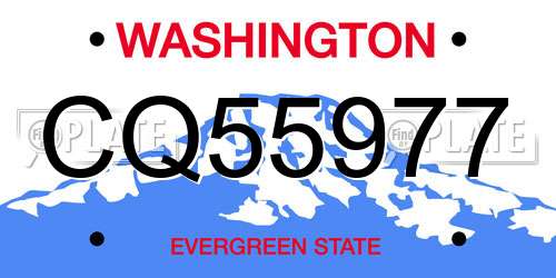 CQ55977 Washington License Plate