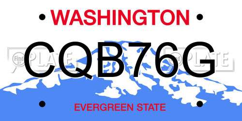 CQB76G Washington License Plate