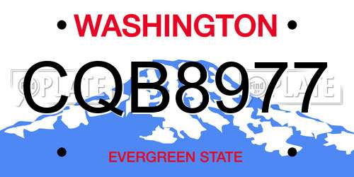 CQB8977 Washington License Plate