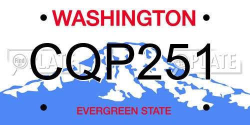 CQP251 Washington License Plate