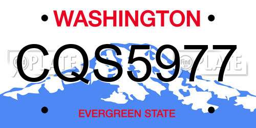 CQS5977 Washington License Plate