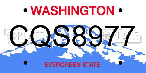 CQS8977 Washington License Plate