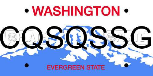 CQSQSSG Washington License Plate