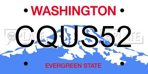 CQUS52 Washington License Plate