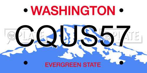 CQUS57 Washington License Plate