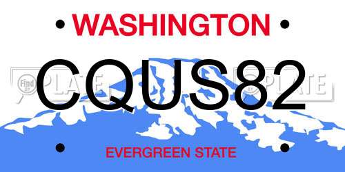 CQUS82 Washington License Plate