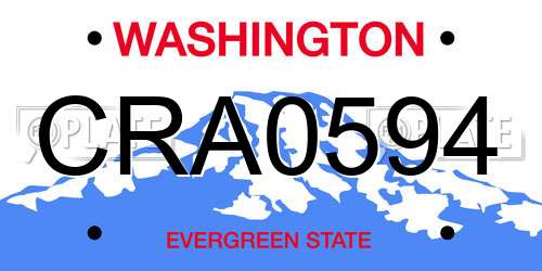 CRA0594 Washington License Plate