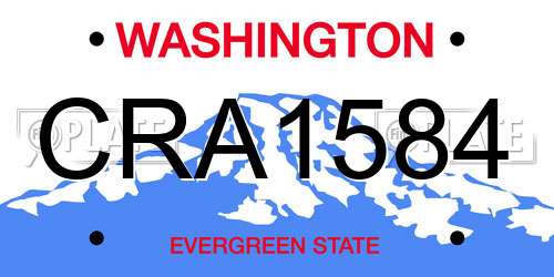 CRA1584 Washington License Plate