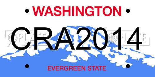 CRA2014 Washington License Plate
