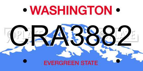 CRA3882 Washington License Plate
