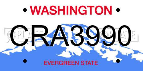 CRA3990 Washington License Plate