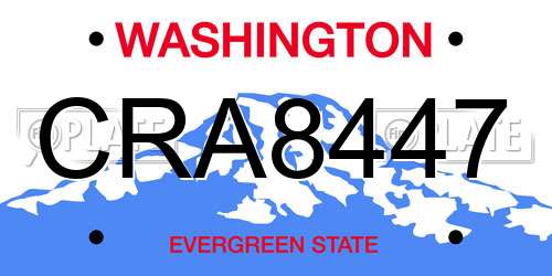 CRA8447 Washington License Plate