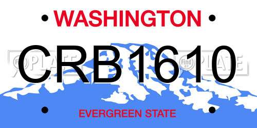 CRB1610 Washington License Plate