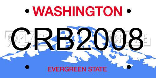 CRB2008 Washington License Plate