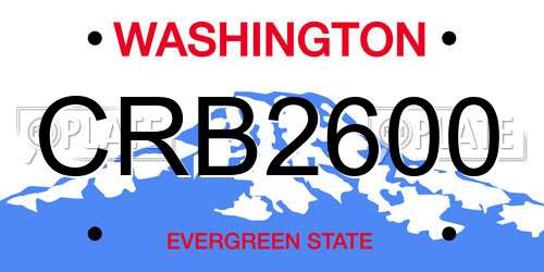 CRB2600 Washington License Plate