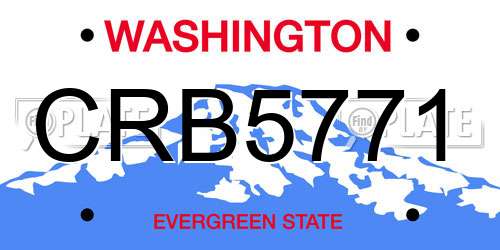 CRB5771 Washington License Plate