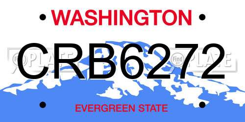 CRB6272 Washington License Plate