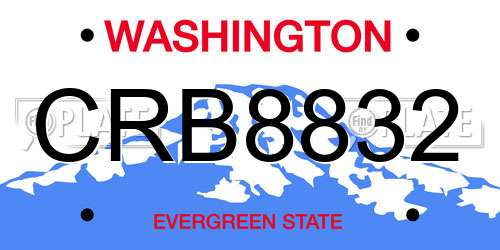 CRB8832 Washington License Plate