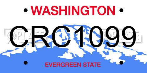 CRC1099 Washington License Plate