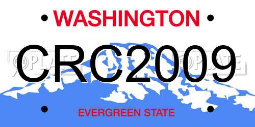 CRC2009 Washington License Plate