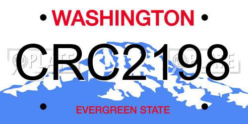CRC2198 Washington License Plate