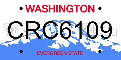 CRC6109 Washington License Plate