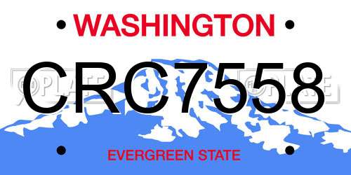 CRC7558 Washington License Plate