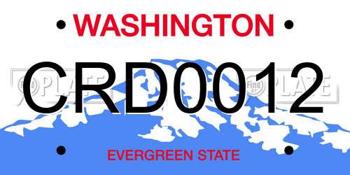 CRD0012 Washington License Plate