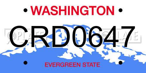 CRD0647 Washington License Plate