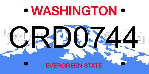 CRD0744 Washington License Plate