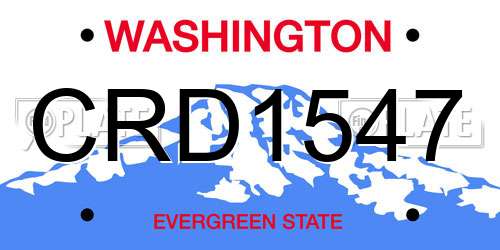 CRD1547 Washington License Plate