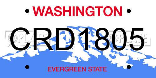 CRD1805 Washington License Plate