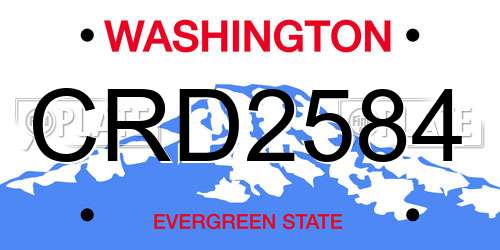 CRD2584 Washington License Plate
