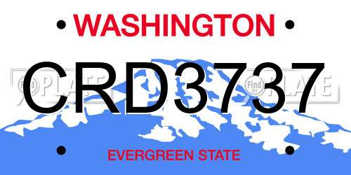CRD3737 Washington License Plate
