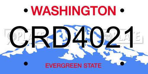 CRD4021 Washington License Plate