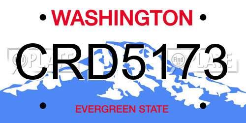 CRD5173 Washington License Plate