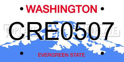 CRE0507 Washington License Plate